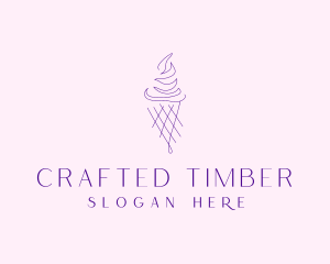 Purple Ice Cream Outline logo design