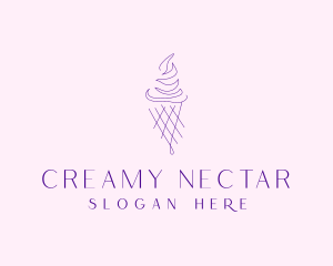 Purple Ice Cream Outline logo