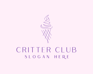 Purple Ice Cream Outline logo design