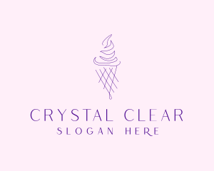 Purple Ice Cream Outline logo design