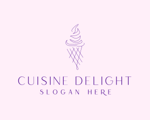 Purple Ice Cream Outline logo design