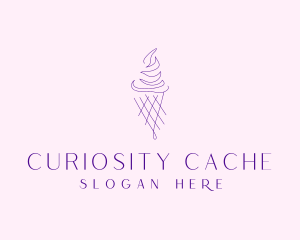 Purple Ice Cream Outline logo design