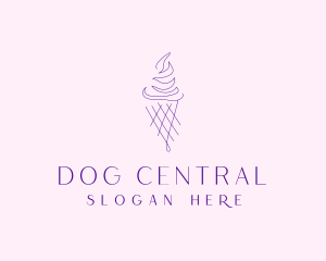 Purple Ice Cream Outline logo design