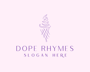 Purple Ice Cream Outline logo design