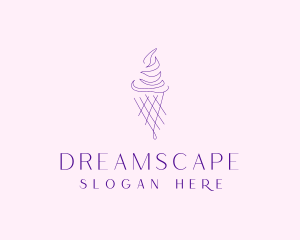 Purple Ice Cream Outline logo design