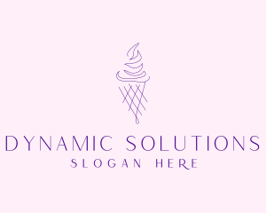 Purple Ice Cream Outline logo design