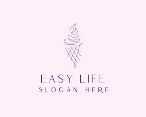 Purple Ice Cream Outline logo design