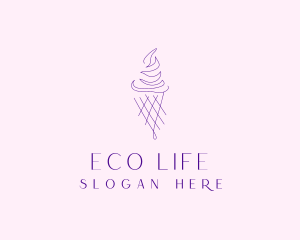 Purple Ice Cream Outline logo design