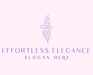 Purple Ice Cream Outline logo design