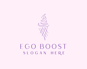 Purple Ice Cream Outline logo design