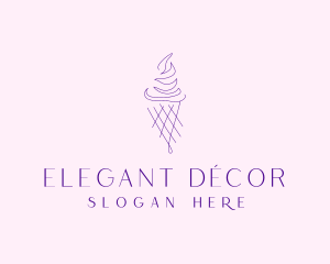 Purple Ice Cream Outline logo design