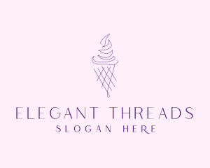 Purple Ice Cream Outline logo design