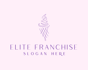 Purple Ice Cream Outline logo design