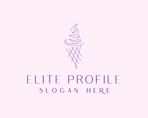 Purple Ice Cream Outline logo design