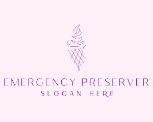 Purple Ice Cream Outline logo design