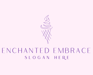 Purple Ice Cream Outline logo design