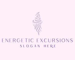 Purple Ice Cream Outline logo design