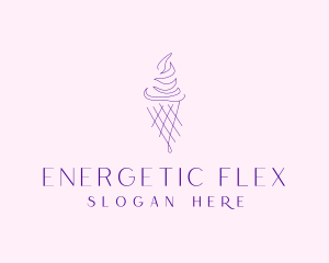 Purple Ice Cream Outline logo design