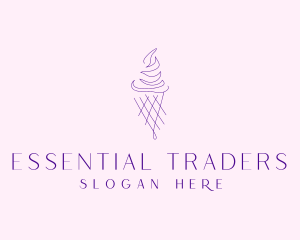 Purple Ice Cream Outline logo design