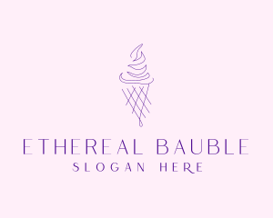 Purple Ice Cream Outline logo design