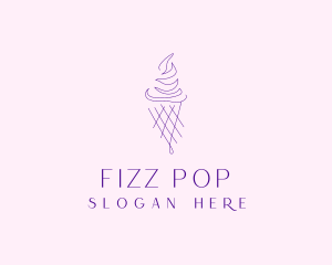 Purple Ice Cream Outline logo design