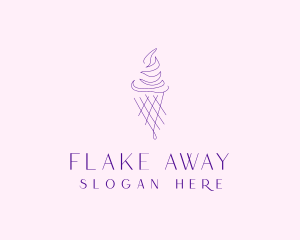 Purple Ice Cream Outline logo design