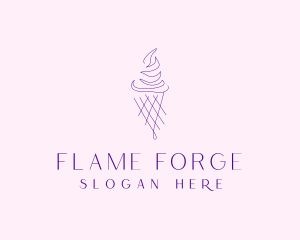 Purple Ice Cream Outline logo design