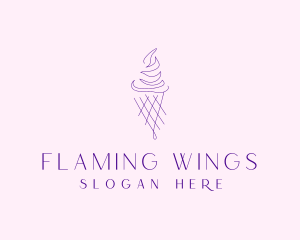 Purple Ice Cream Outline logo design