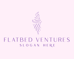 Purple Ice Cream Outline logo design