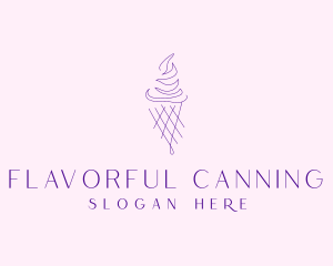 Purple Ice Cream Outline logo design