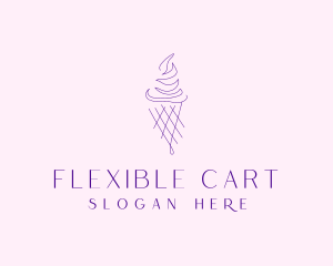 Purple Ice Cream Outline logo design