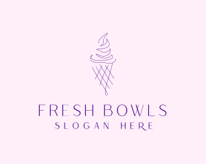 Purple Ice Cream Outline logo design