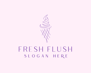 Purple Ice Cream Outline logo design