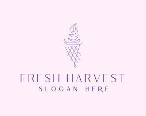 Purple Ice Cream Outline logo design