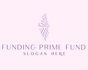 Purple Ice Cream Outline logo design