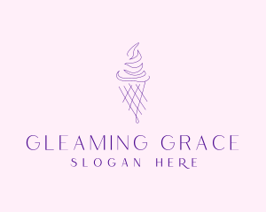 Purple Ice Cream Outline logo design