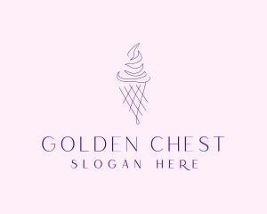 Purple Ice Cream Outline logo design