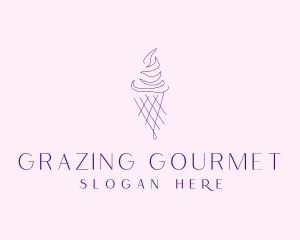 Purple Ice Cream Outline logo design