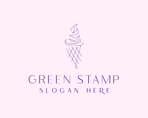 Purple Ice Cream Outline logo design