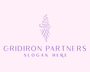 Purple Ice Cream Outline logo design