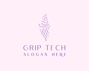 Purple Ice Cream Outline logo design