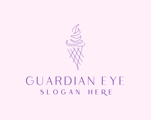 Purple Ice Cream Outline logo design