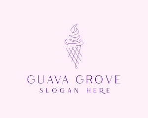 Purple Ice Cream Outline logo design