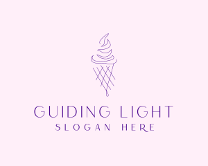 Purple Ice Cream Outline logo design