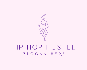 Purple Ice Cream Outline logo design