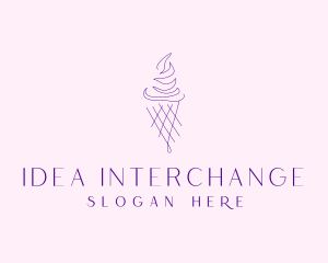 Purple Ice Cream Outline logo design