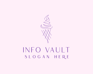 Purple Ice Cream Outline logo design