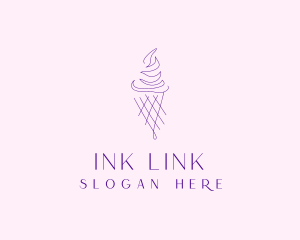 Purple Ice Cream Outline logo design