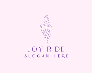 Purple Ice Cream Outline logo design