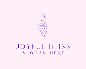 Purple Ice Cream Outline logo design